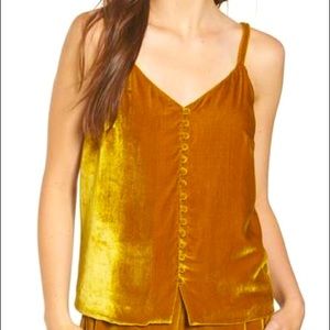 MADEWELL Crushed Velvet Button Camisole blouse tank top gold 4 gently preloved
